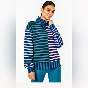 Addison Bay VARSITY QUARTER ZIP IN MULTI STRIPE - Size Medium